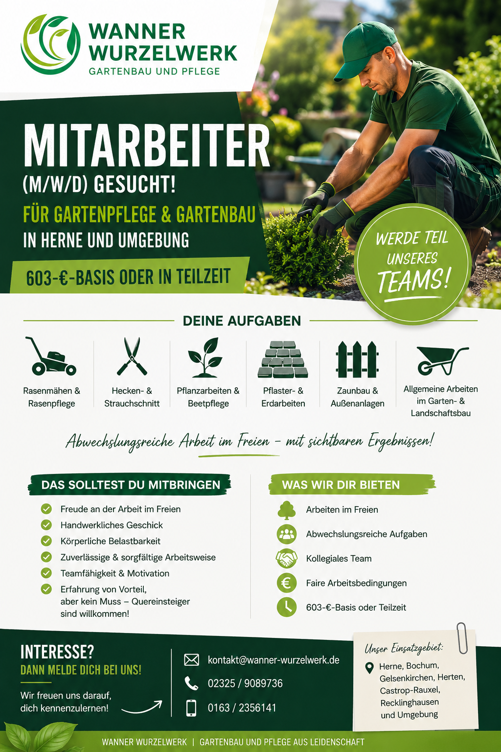 Job Gartenpflege Herne | Mitarbeiter (m/w/d) gesucht